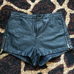 Top Shop Leather shorts